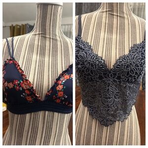 Aerie-Floral and Lace Bralette Set (2)